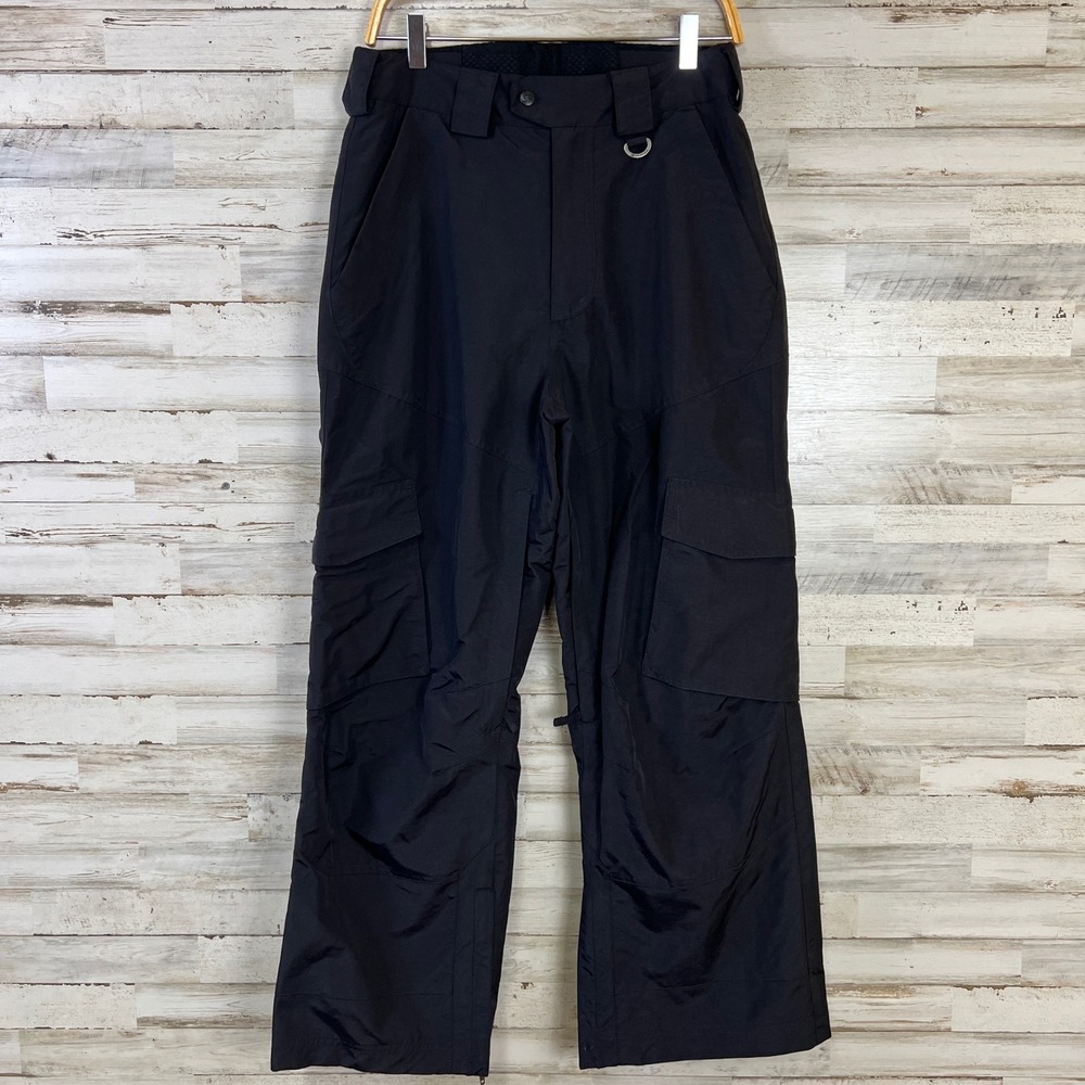 Slalom Snow Pants Men S Black Nylon Cargo Snowboard Ski Gear Water Resistant